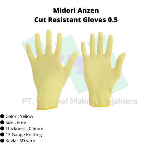 TRUSCO 819-2518 MIDORI ANZEN Cut Resistant Gloves MK-SD15G