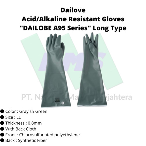 Dailove DA95-55-LL Acid/Alkali Resistant Gloves DAILOBE A95 Series