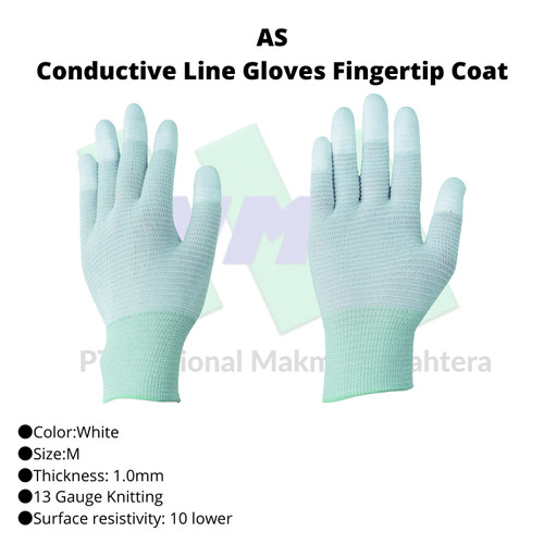 TRUSCO 819-3102 AS Conductive Line Gloves Fingertip Coat