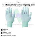 TRUSCO 819-3102 AS Conductive Line Gloves Fingertip Coat
