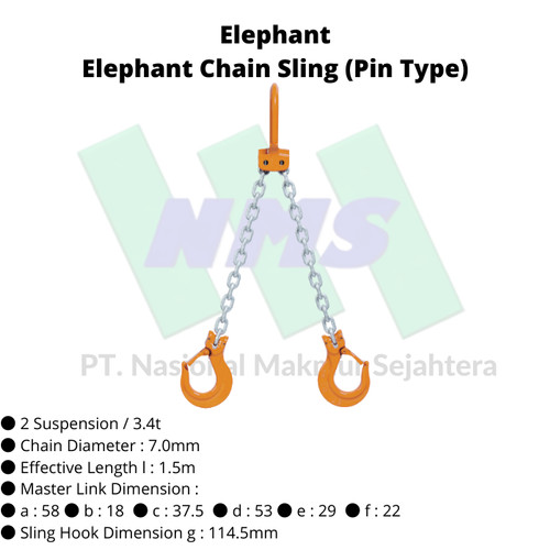 TRUSCO 390-1891 Elephant Chain Sling (Pin Type)