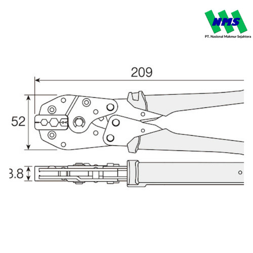 Tang Krimping HOZAN Crimping Tool for BNC/TNC/BNCC Connector P-740 (207mm) / P-741 (209mm)