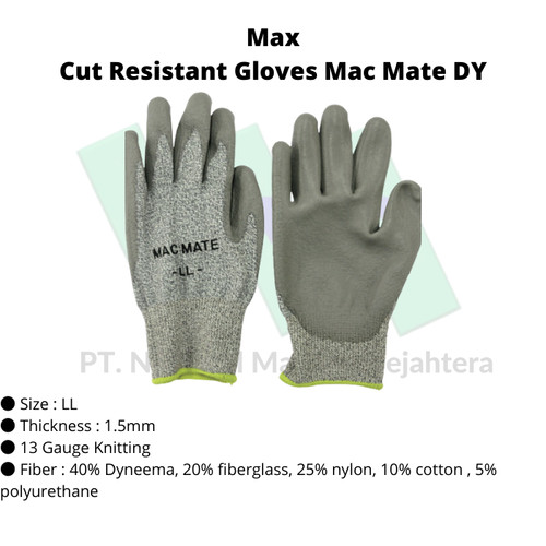 TRUSCO 448-7401 Cut Resistant Gloves "Mac Mate DY"