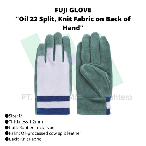 TRUSCO 422-7158 "Oil 22 Split, Knit Fabric on Back of Hand"