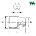 GENIUS SAE Hand Socket 6pt. SQ. 3/4" x L= 80mm