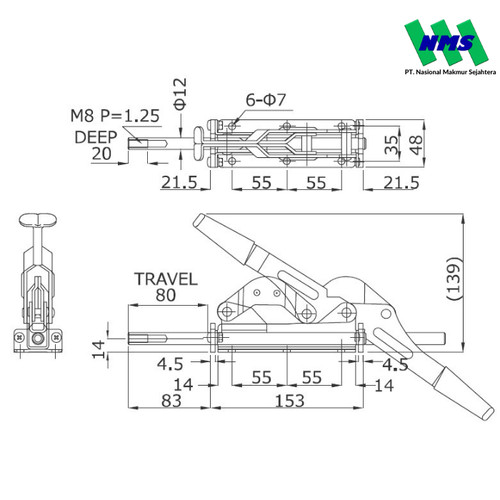 KAKUTA Horizontal Clamps KAK 80
