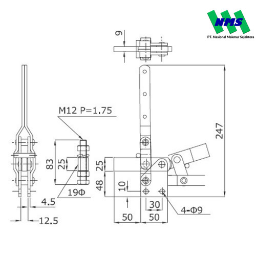 KAKUTA Vertical Handle Toggle Clamps KAK 53B