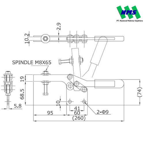 KAKUTA Horizontal Handle Toggle Clamps KAK 43B
