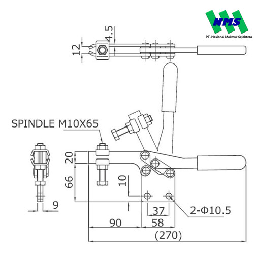 KAKUTA Horizontal Handle Toggle Clamps KAK 38D(S)