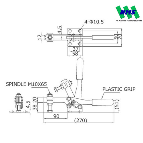 KAKUTA Horizontal Handle Toggle Clamps KAK 38D