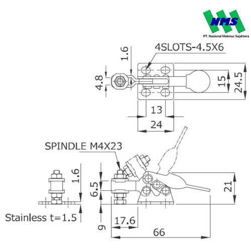 KAKUTA Horizontal handle toggle Clamps KAK 04-2S