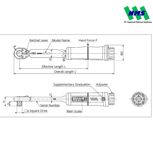 Kunci Torsi 150QL 1/4" 30 - 150 Kgf.cm TOHNICHI (Penawaran)