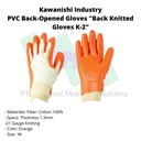 TRUSCO 324-6531 PVC Back-Opened Gloves "Back Knitted Gloves K-2"