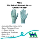 TRUSCO 324-6078 Nitrile Back-Opened Gloves "Chemisoft Neo"