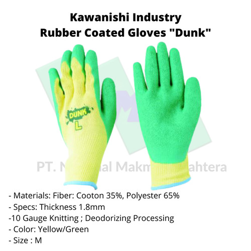 TRUSCO 335-1971 Rubber Coated Gloves "Dunk"