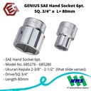 GENIUS SAE Hand Socket 6pt. SQ. 3/4" x L= 80mm