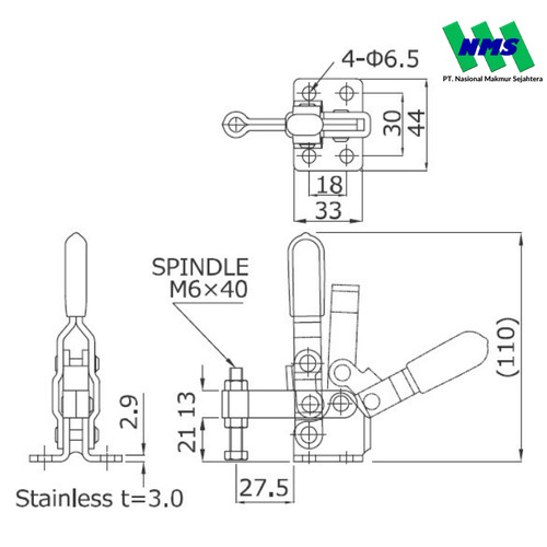 KAKUTA Vertical Handle Toggle Clamps KAK 40A-2S