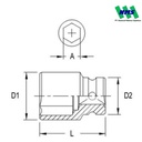 SAE Sockets 6pt. SQ1"x3-1/8"x L105mm Genius Tools