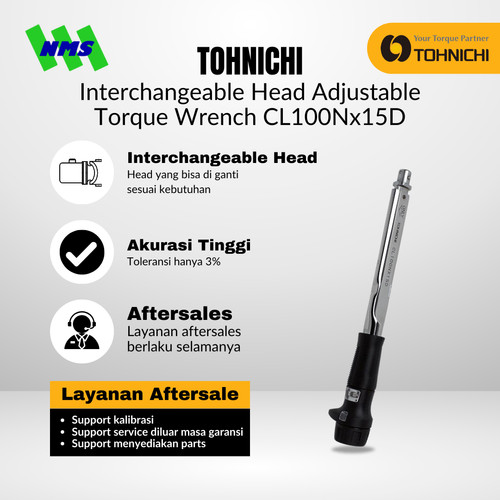 Kunci Torsi CL100Nx15D TOHNICHI Interchangeable Torque Wrench
