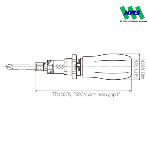 Obeng Torsi LTD260CN 60-260 cNm TOHNICHI Adjustable Torque Screwdriver