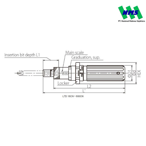 Obeng Torsi LTD15CN (2-15 cNm) TOHNICHI Torque Screwdriver