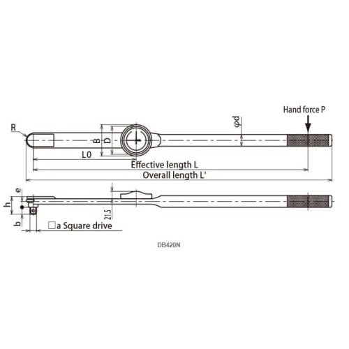 Kunci Torsi DBE850N-S 850Nm TOHNICHI Dial Indicating Torque Wrench