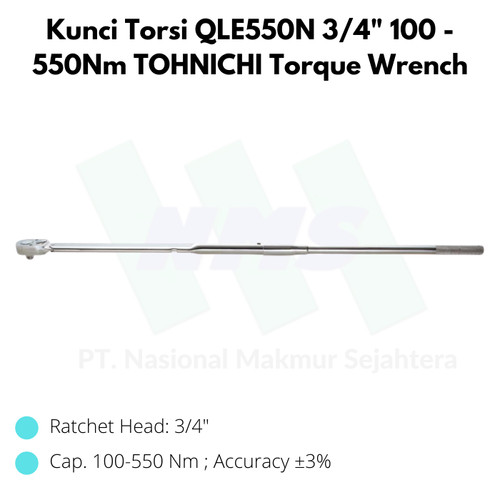 Kunci Torsi QLE550N 3/4" 100 - 550Nm TOHNICHI Torque Wrench