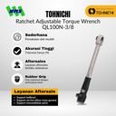 Kunci Torsi QL100N4 3/8" 20 - 100 Nm TOHNICHI Torque Wrench
