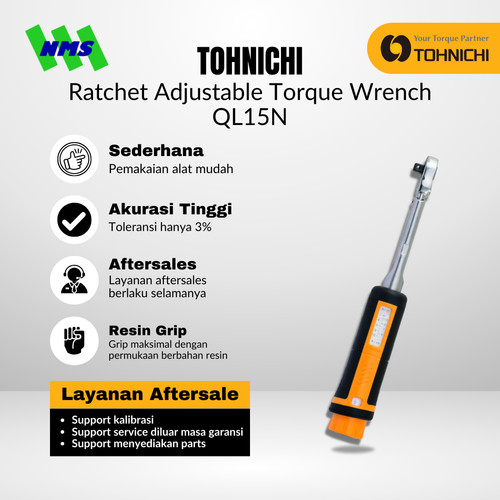 TOHNICHI Adjustable Torque Wrench QL15N