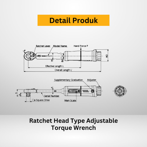 Kunci Torsi QL5N 1/4" 1 - 5 Nm TOHNICHI Torque Wrench