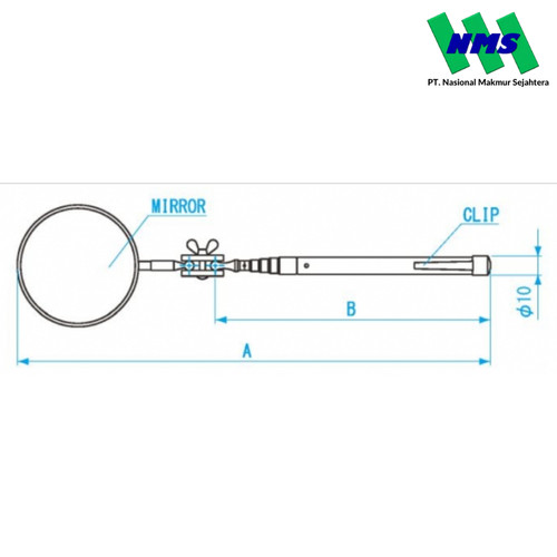 Niigata Seiki Telescoping Magnifying Inspection Mirror IMTR-80K