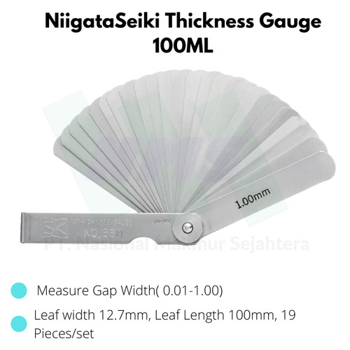 Niigata Seiki Thickness Gauge 100ML Feeler Kipas
