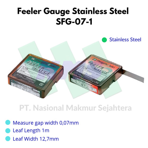 Feeler gauge stainless steel SFG-07-1 (0,07mm x 1 m)