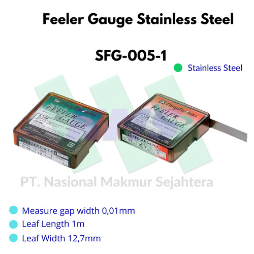 Niigata Seiki Feeler gauge stainless steel SFG-005-1 (0,005 mm x 1 m)
