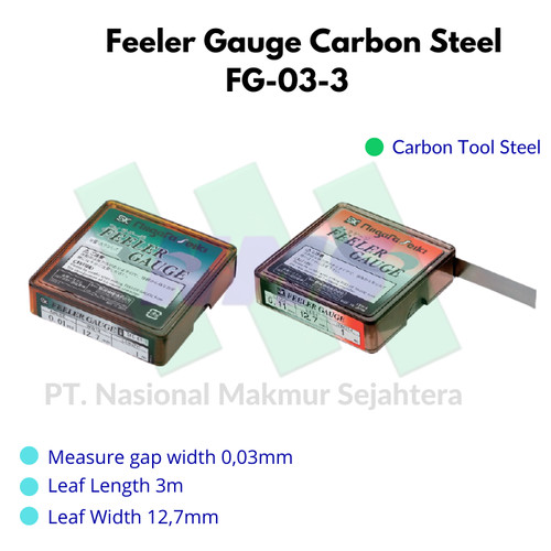 Niigata Seiki Feeler gauge carbon steel FG-03-3 (0,03 mm x 3 m)