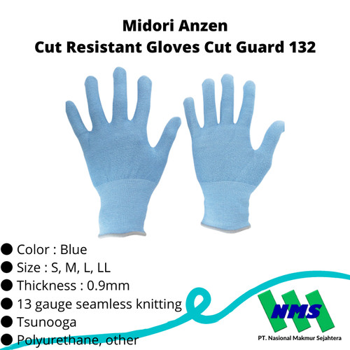 Cut Resistant Safety Gloves Cut Guard Midori Anzen 132 TRUSCO 819-2467