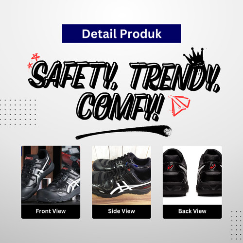 TRUSCO 494-4691 ASICS Winjob Protective Sneaker FCP10390 Sepatu Safety