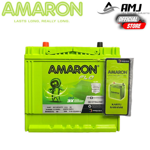 Amaron Flo Aki Mobil Wuling Alvez 55D23L / 85D23L Aki Kering 12V / 60AH
