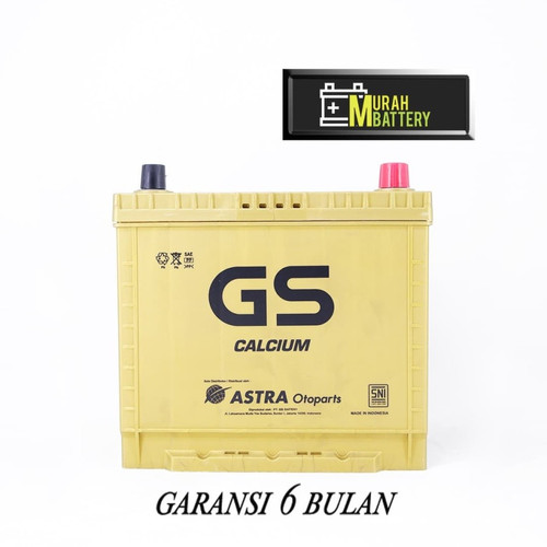 GS Calcium Aki Mobil Wuling Alvez 55D23L / 75D23L Aki Kering 12V / 65Ah