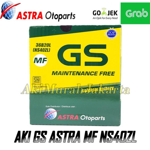 GS Astra MF Aki Mobil Honda City Hatchback NS40ZL Aki Kering 12V / 35Ah