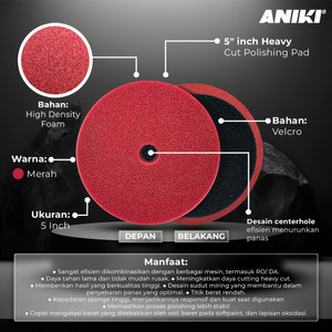 Aniki 5" Inch Heavy Cut Polishing Pad / Busa Poles Mobil Motor