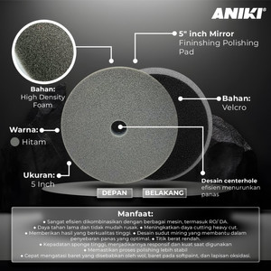 Aniki 5" Inch Mirror Finishing Polishing Pad / Busa Poles Mobil Motor