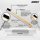 ANIKI Detailing Wood Long Brush / Velg / Kolong Ban / Detailing