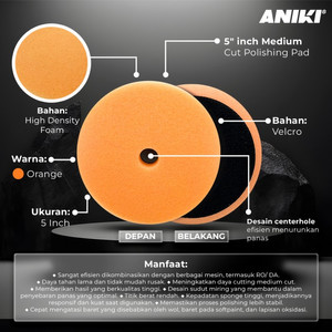 ANIKI 5" inch Medium Cut Polishing Pad / Busa Poles Mobil Motor