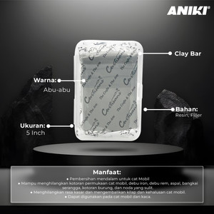 ANIKI Clay Bar Detailing 100g / Penghilang Noda Aspal / Percikan Cat
