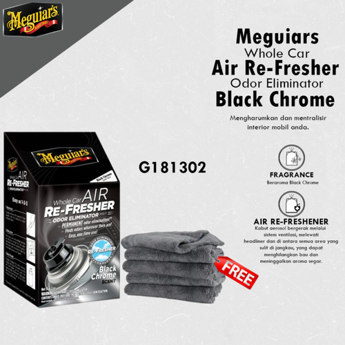 Meguiar'S - Meguiars Whole Car Air Refresher Odor Eliminator Black Chrome Scent Pengharum Mobil