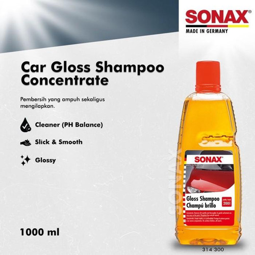 Paket Sonax Car Gloss Shampoo 1 Liter & Sonax Multi Sponge Spon Busa Cuci Mobil / Motor