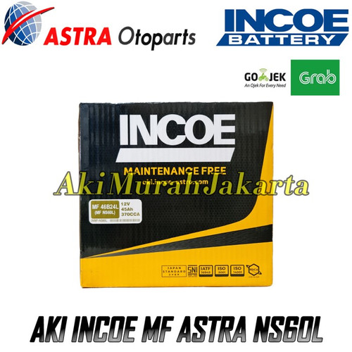 Aki Mobil Suzuki XL7 INCOE MF NS60L Aki kering 12V / 45Ah