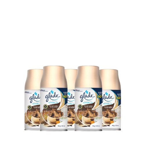 (Dapat 5 pcs) Glade Matic Refill Elegant Vanilla & Oudwood 146gr
