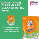 (Dapat 3pcs) Mr Muscle Clear Pembersih Kaca Apple Refill 400ml
